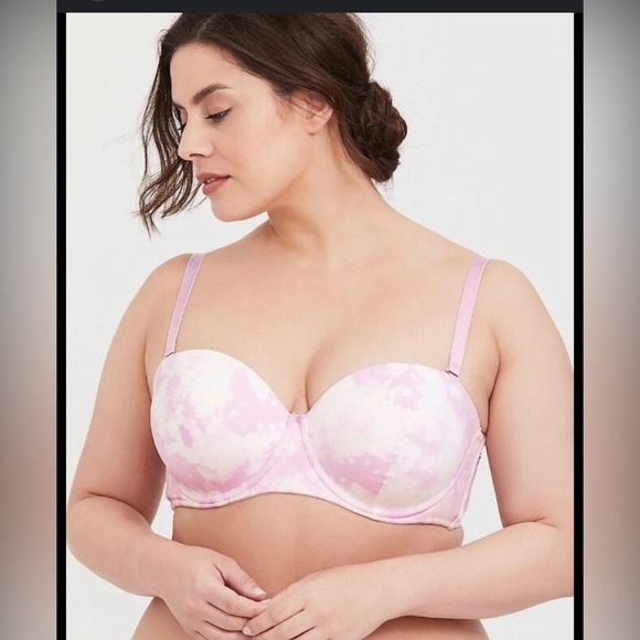 Torrid Curve Bra Size 40DDD Tie Dye Push-up Underwire Pink Multi-way - Picture 1 of 7